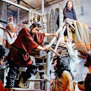 BARABBAS, Anthony Quin (on staircase), Katy Jurado (center on ground), 1962