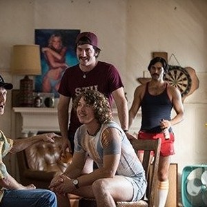 (L-R) Austin Amelio as Nesbit, Tanner Kalina as Brumley, Forrest Vickery as Coma, Tyler Hoechlin as McReynolds and Ryan Guzman as Roper in "Everybody Wants Some!!"