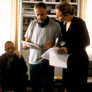 THE BELIEVER, Ryan Gosling, director Henry Bean, Theresa Russell on-set, 2001. © Seven Arts Pictures