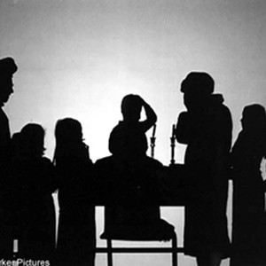 Silhouette of Orthodox family. photo 10