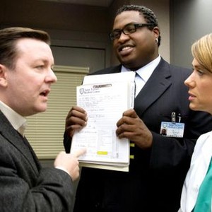 GHOST TOWN, from left: Ricky Gervais, Michael-Leon Wooley, Kristen Wiig, 2008. ©Paramount