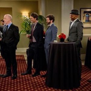 Men at Work, from left: John Michael Higgins, J.K. Simmons, Michael Cassidy, Danny Masterson, James Lesure, Adam Busch, 'The New Boss', Season 2, Ep. #3, 04/18/2013, ©TBS