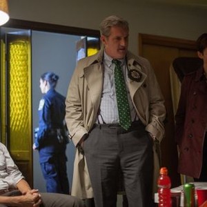 Taxi Brooklyn, José Zúniga (L), James Colby (C), Chyler Leigh (R), 'Black Widow', Season 1, Ep. #7, 08/06/2014, ©NBC