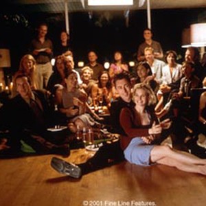 The cast of Fine Line Features' The Anniversary Party with Alan Cumming (I) and Jennifer Jason Leigh (r) in foreground. photo 5