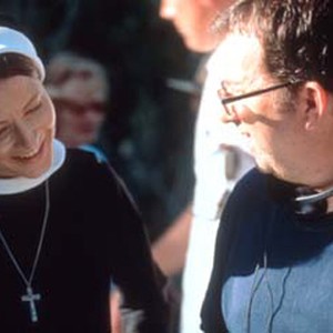 Director Peter Care with actress/producer Jodie Foster on the set of "The Dangerous Lives of Altar Boys."