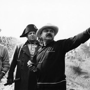 WATERLOO, Rod Steiger, director Sergei Bondarchuk, (right), on location, 1970