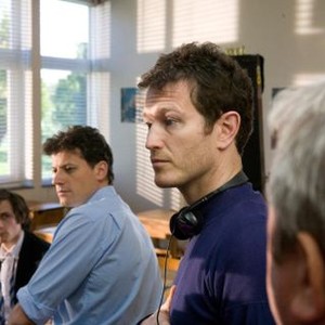 THE KID, from left: Augustus Prew, Ioan Gruffudd, director Nick Moran, on set, 2010. ©Revolver Entertainment