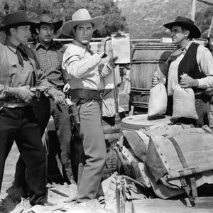 ARIZONA CYCLONE, from left: Carl Sepulveda, Glenn Strange, Johnny Mack Brown, Herbert Rawlinson, 1941