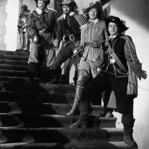 LADY IN THE IRON MASK, (top to bottom), Alan Hale Jr., Judd Holdren, Steve Brodie, Louis Hayward, 1952, (c) 20th Century Fox, TM & Copyright