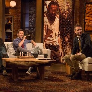 Talking Dead, Breckin Meyer (L), Adam Savage (C), Chris Hardwick (R), Internment, Season 3, Ep. #5, 11/10/2013, ©AMC