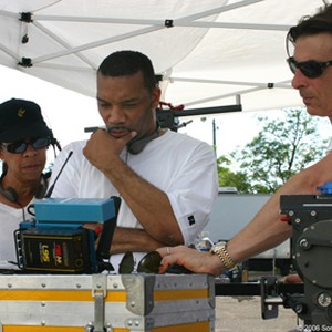 On the set of the film "Crossover."