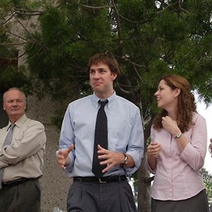 The Office, Creed Bratton (L), John Krasinski (C), Jenna Fischer (R), 03/24/2005, ©NBC