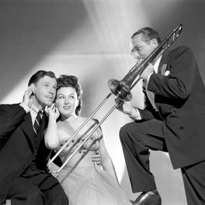 BROADWAY RHYTHM, from left: George Murphy, Ginny Simms, Tommy Dorsey, 1944