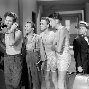 LIFE BEGINS FOR ANDY HARDY, Sidney Miller (second from left), Mickey Rooney (right), 1941