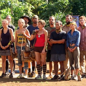 Survivor, from left: Sophie Clarke, Whitney Duncan, Albert Destrade, Dawn Meehan, Oscar Lusth, Brandon Hantz, Jim Rice, Edna Ha, John Cochran, 'Cut Throat', Season 23: South Pacific, Ep. #9, 11/09/2011, ©CBS