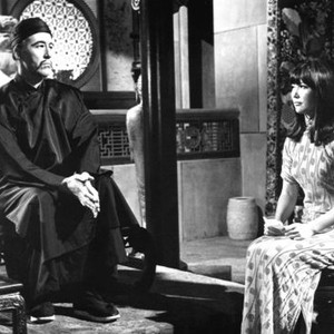 THE BRIDES OF FU MANCHU, from left: Christopher Lee, Tsai Chin, 1966
