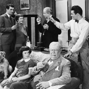 HAS ANYBODY SEEN MY GAL?, seated from left: Gigi Perreau, Charles Coburn, standing from left: Rock Hudson, Piper Laurie, Larry Gates, William Reynolds, 1952