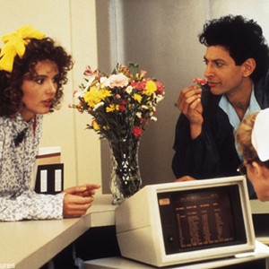 (L-R) Geena Davis as Valerie Gail and Jeff Goldblum as Mac in "Earth Girls Are Easy.?? photo 1