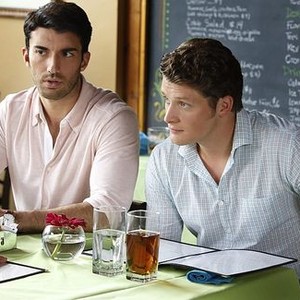 Jane the Virgin, Justin Baldoni (L), Brett Dier (R), 'Chapter Twenty-Four', Season 2, Ep. #2, 10/19/2015, ©KSITE