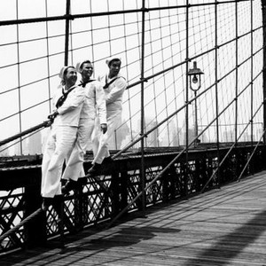 ON THE TOWN, from left: Jules Munshin, Frank Sinatra, Gene Kelly, 1949