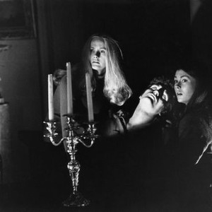 NIGHT OF DARK SHADOWS, Nancy Barrett, David Selby, Kate Jackson, scene cut from film, 1971