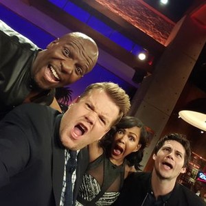 The Late Late Show With James Corden, Terry Crews (L), Meagan Good (C), Dylan O'Brien (R), 03/23/2015, ©CBS