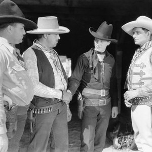 THE TEXAS RAMBLER, second, third and fourth from left: Roger Williams, Bill Cody, Earle Hodgins, 1935