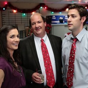 The Office, Lindsey Broad (L), Brian Baumgartner (C), John Krasinski (R), 'Christmas Wishes', Season 8, Ep. #10, 12/08/2011, ©NBC