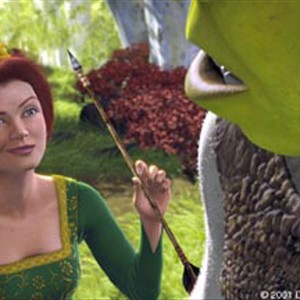 Princess Fiona (CAMERON DIAZ) proves to Shrek (MIKE MYERS) that she is not your typical damsel in distress in DreamWorks Pictures' irreverent computer animated comedy SHREK. photo 18
