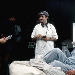 SINGING DETECTIVE, Robin Wright Penn, director Keith Gordon, Robert Downey Jr. on the set, 2003, (c) Paramount