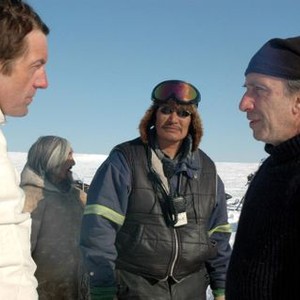 THE JOURNALS OF KNUD RASMUSSEN, Jakob Cedergren (left), directors Zacharias Kunuk (center), Norman Cohn (right), 2006. ©Alliance Atlantis Communications
