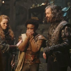 Galavant, Clare Foster (L), Luke Youngblood (C), Timothy Omundson (R), 'Love and Death', Season 2, Ep. #7, 01/24/2016, ©ABC
