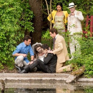 Royal Pains, from left: Mark Feuerstein, Katie Lowes, Santino Fontana, Paulo Costanzo, Reshma Shetty, Henry Winkler, 'Dawn of the Med', Season 4, Ep. #4, 06/27/2012, ©USA