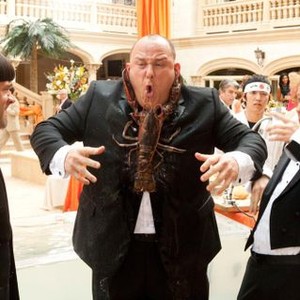 THE THREE STOOGES, from left: Chris Diamantopoulos as Moe, Will Sasso as Curly, Sean Hayes as Larry, 2012. ph: Peter Iovino/TM & copyright ©20th Century Fox Film Corp. All rights reserved
