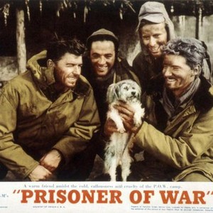 PRISONER OF WAR, Ronald Reagan (left), Jerry Paris (second from left), Steve Forrest (right), 1954