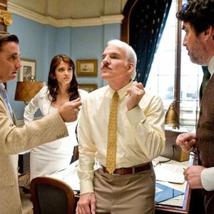 THE PINK PANTHER 2, back, from left: Andy Garcia, Aishwarya Rai, Steve Martin, Alfred Molina, 2009. ©Columbia Pictures
