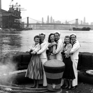 ON THE TOWN, Betty Garrett, Frank Sinatra, Ann Miller, Jules Munshin Vera-Ellen, Gene Kelly, 1949.