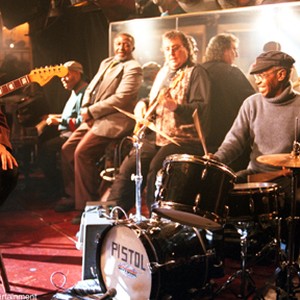 Funk Brothers Joe Messina, Johnny Griffith, Joe Hunter, Bob Babbitt and Richard "Pistol" Allen perform at Baker's Keyboard Lounge in STANDING IN THE SHADOWS OF MOTOWN. photo 19
