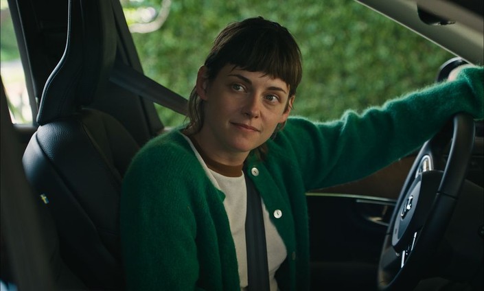 Rosie (Kristen Stewart) politely listens to her husband, in "Sacramento." (Vertical)
