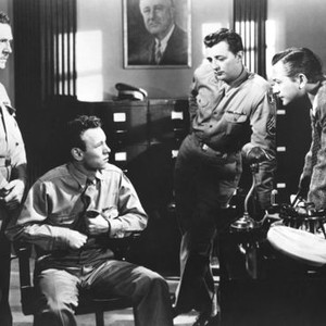CROSSFIRE, Kenneth MacDonald, William Phipps, Robert Mitchum, Robert Young, 1947