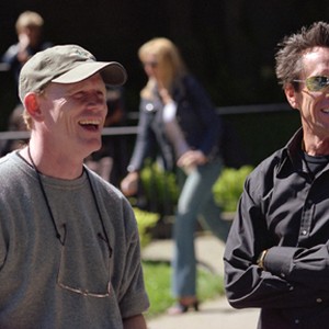 Producer/Director RON HOWARD (left) and Producer BRIAN GRAZER on the set of "Cinderella Man."