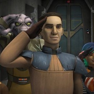 Star Wars: Rebels, from left: Taylor Gray, Steven Jay Blum, Keone Young, Tiya Sircar, 'Stealth Strike', Season 2, Ep. #7, 11/25/2015, ©DISNEYXD
