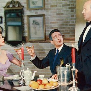 SIMON AND LAURA, from left: Kay Kendall, Peter Finch, Maurice Denham, 1955