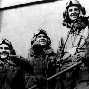 ONE OF OUR AIRCRAFT IS MISSING, second and third from left: Hugh Williams, Hugh Burden, 1942
