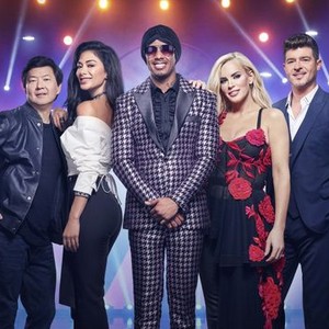 Ken Jeong, Nicole Scherzinger, Nick Cannon, Jenny McCarthy and Robin Thicke (from left)