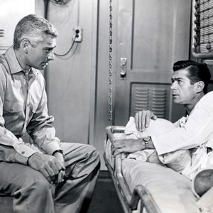 AWAY ALL BOATS, from left: Jeff Chandler, George Nader, 1956