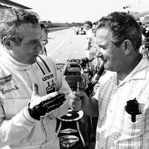 WINNING, Paul Newman discusses a point with Roger Ward, former Nat'l Racing Champion, 1969