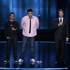 Last Comic Standing, Francisco Ramos (L), Ian Bagg (C), Anthony Jeselnik (R), 'The Showdowns', Season 9, Ep. #8, 09/02/2015, ©NBC
