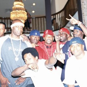 DEATH OF A DYNASTY, Jay-Z (far left), Damon Dash (center, with headphones), Eban Moss-Bacharach (far right), 2003, ©TLA