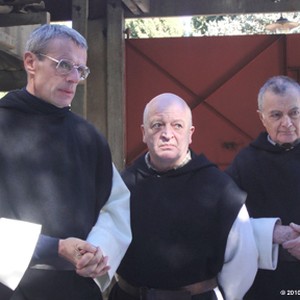 (L-R) Lambert Wilson as Christian,  Jean-Marie Frin as Paul and Philippe Laudenbach as Célestin in "Of Gods and Men." photo 2